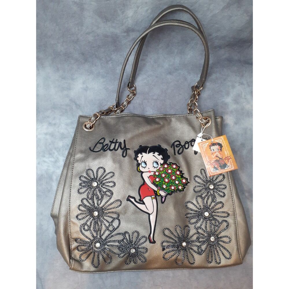 Betty Boop Glitter Embroidered Handbag Purse - Style BP-102 - New with Tags